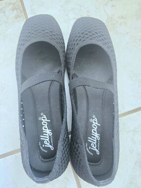 Jellypop Black Knit Mary Jane Slip-On Flats